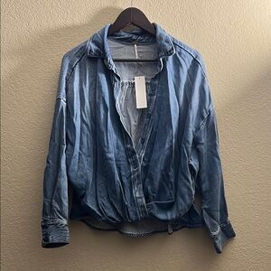 Young Fabulous & Broke Blue Denim Top